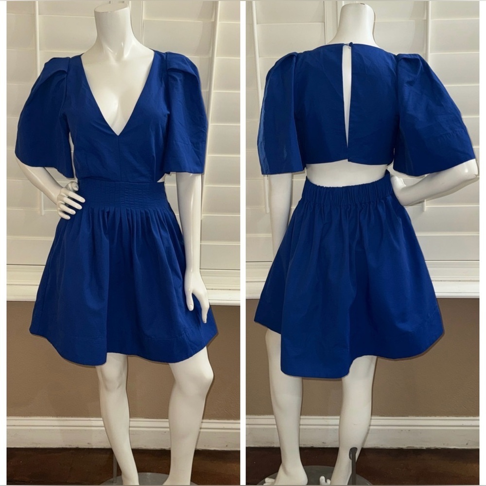 Banana Republic Open-Back Mini Dress Voltage Blue